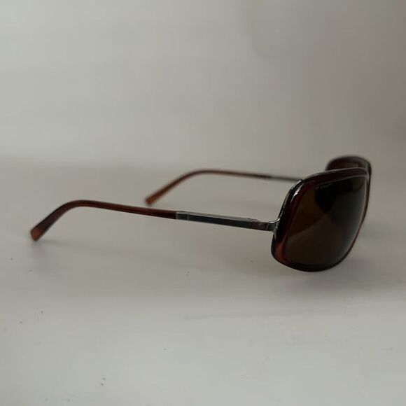 Prada Sport SPS 08E Sunglasses Brown Tortoise Gunmetal Rectangular Wrap Italy main image 7